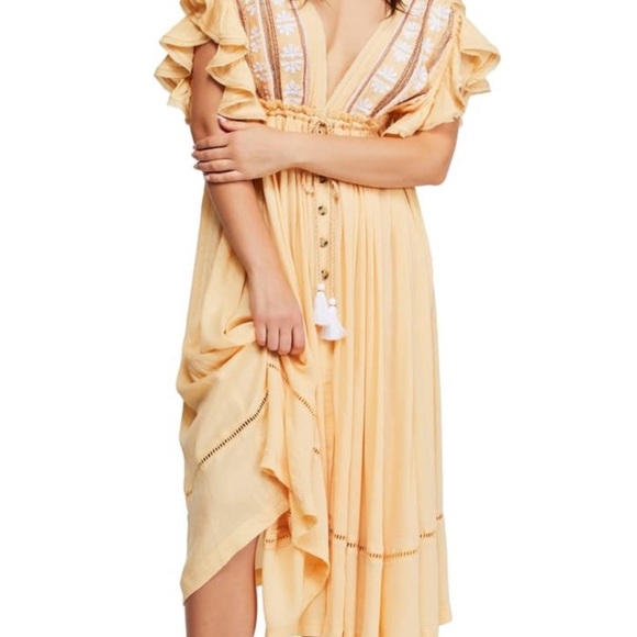 Free People Bali Will Wait for You Embroidered Midi Boho Dress - Picture 4 of 12